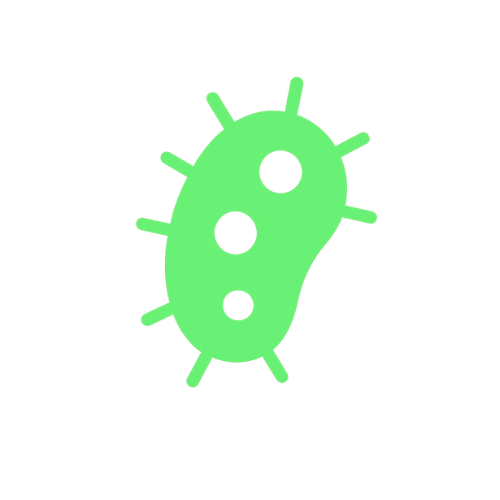 Microbial cultivation icon showing bacteria growing in a controlled environment