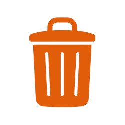 Waste collection icon showing industrial byproducts being gathered